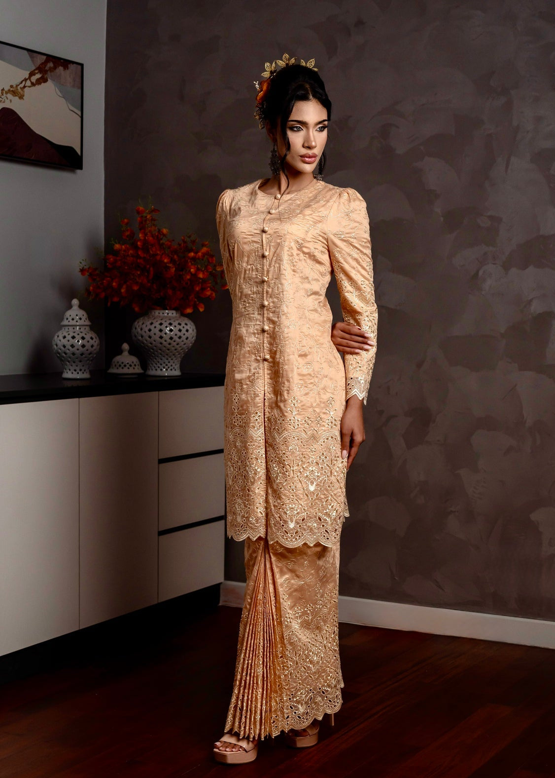 Ameera Kurung Modern - Champagne Nude emanuelfemme