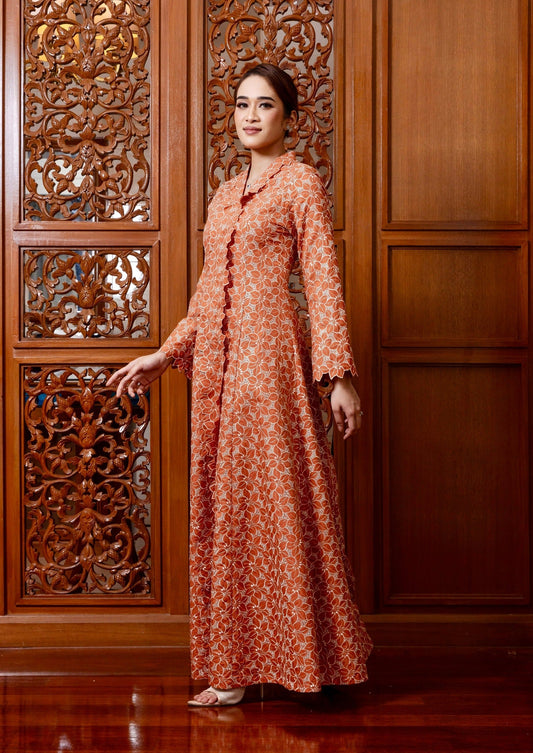 {LIMITED EDITION} Arabella Jubah Kebarung Classic - Burt Orange EMANUEL FEMME