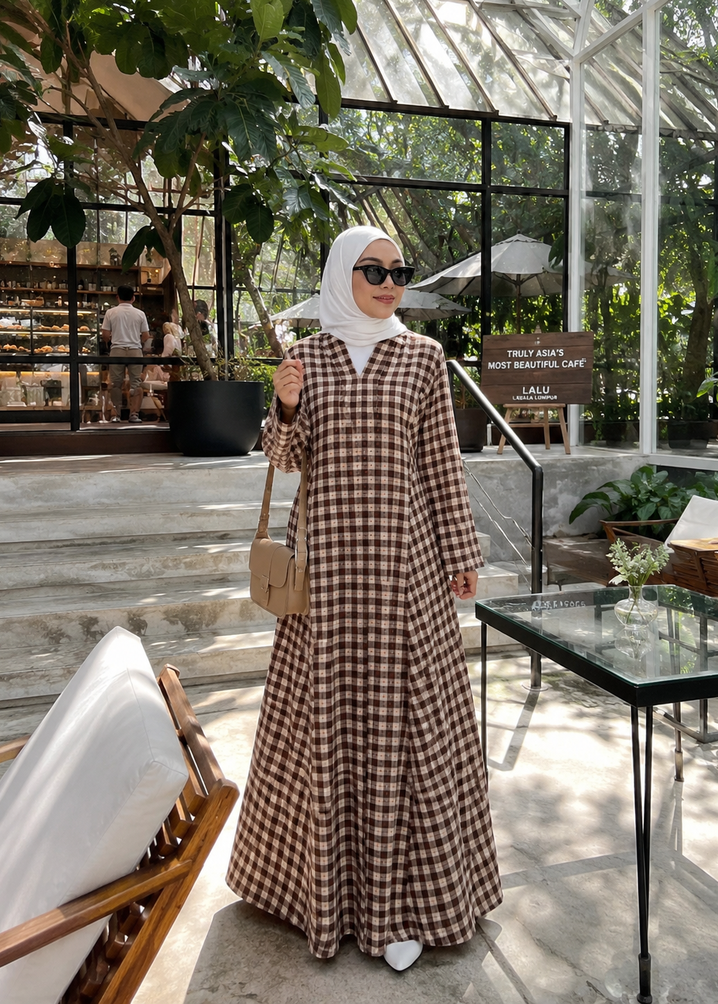 Asqa Jubah Kebarung Modern - Brown emanuelfemme