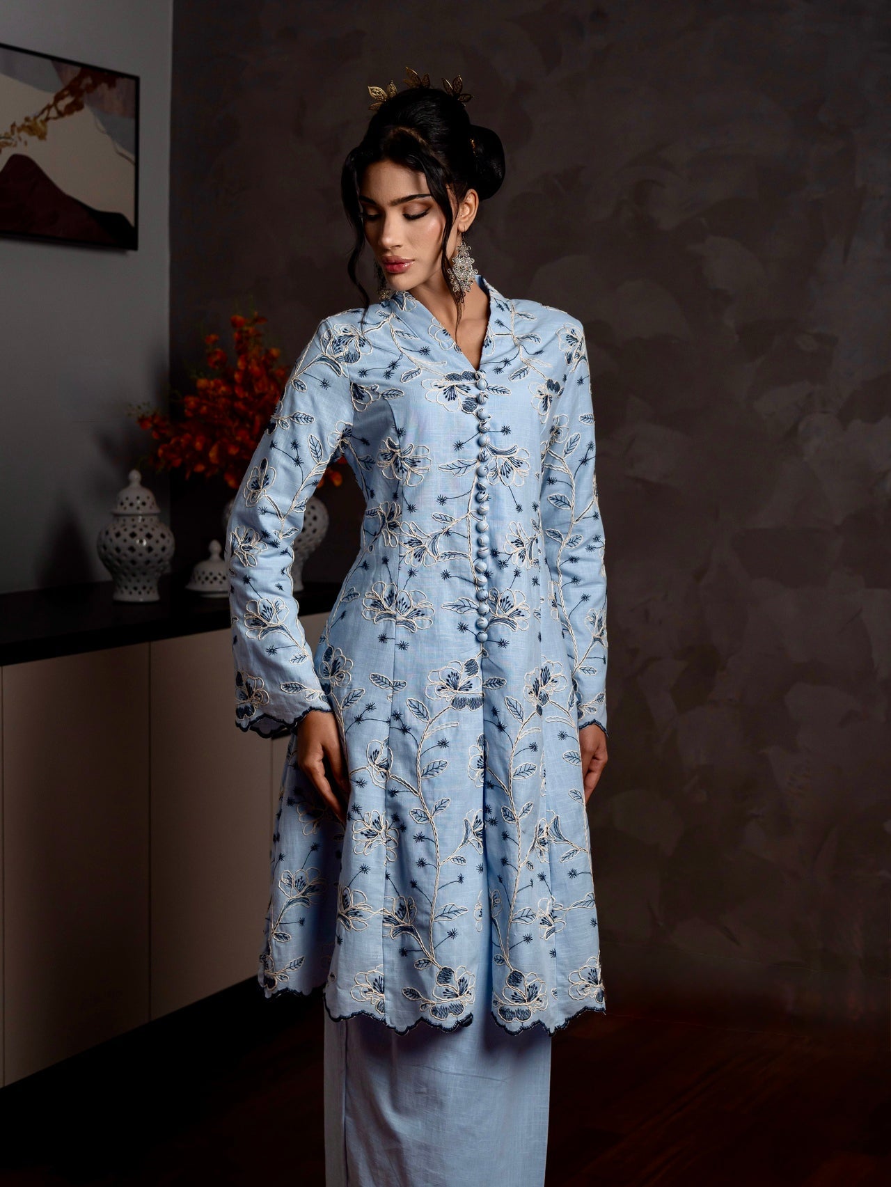 Emelia Kebarung Linen - Baby Blue EMANUEL FEMME