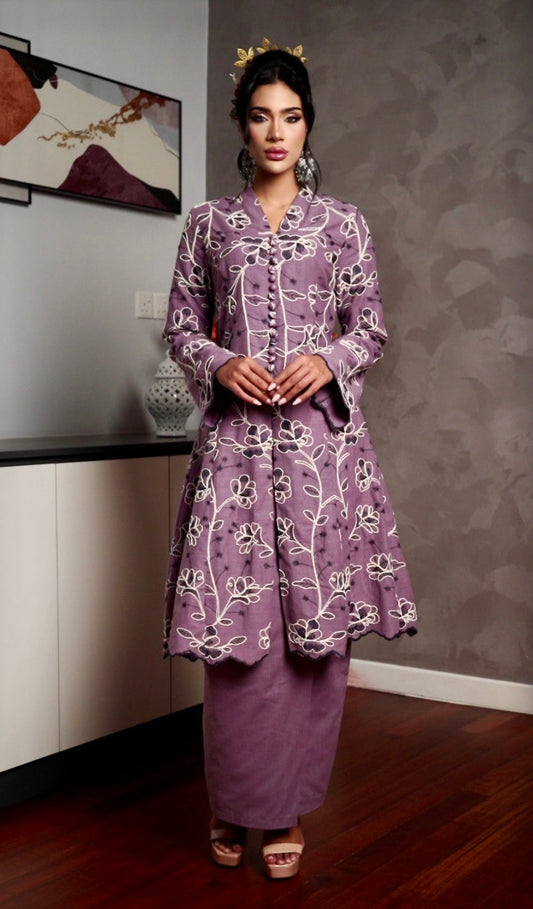 Emelia Kebarung Linen - Purple EMANUEL FEMME