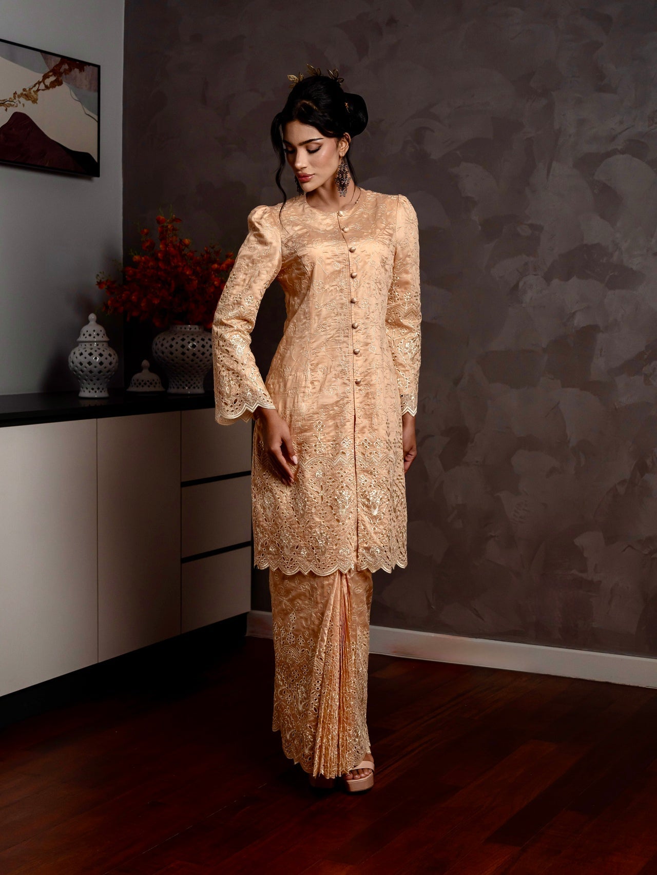 Ameera Kurung Modern - Champagne Nude emanuelfemme