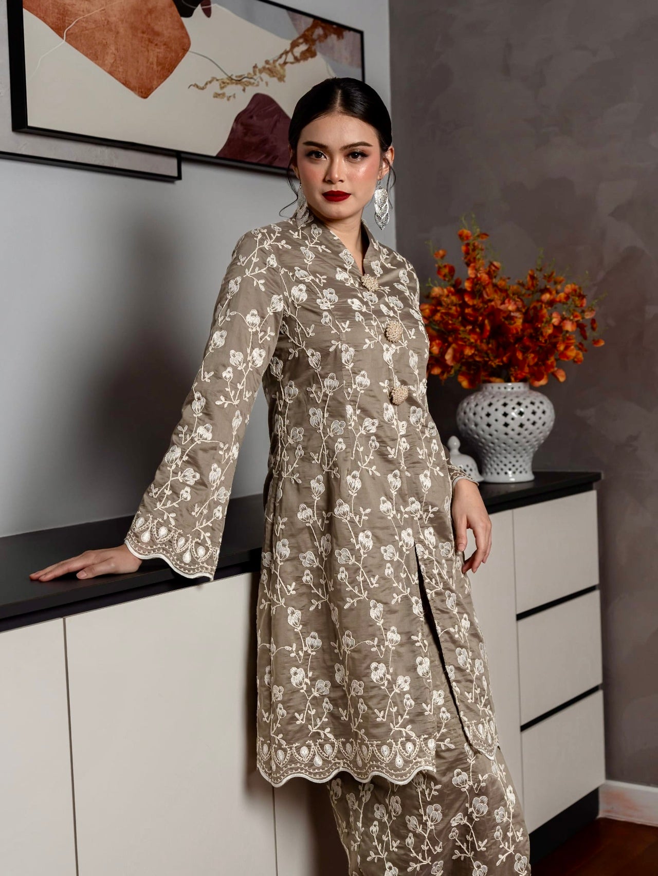 Kebaya Seri Zara - Grey EMANUEL FEMME