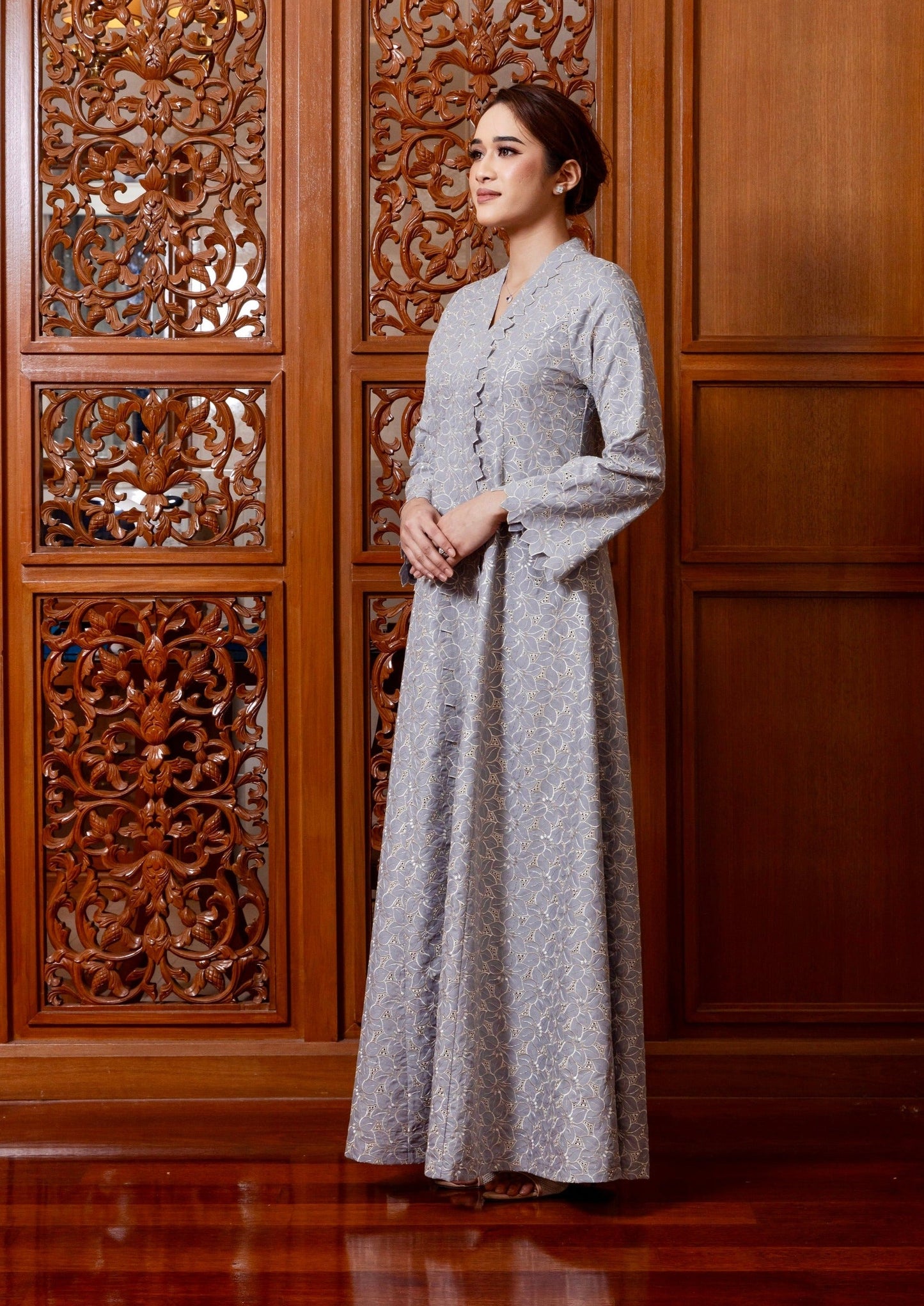 {LIMITED EDITION} Arabella Jubah Kebarung Classic - Ash Grey EMANUEL FEMME