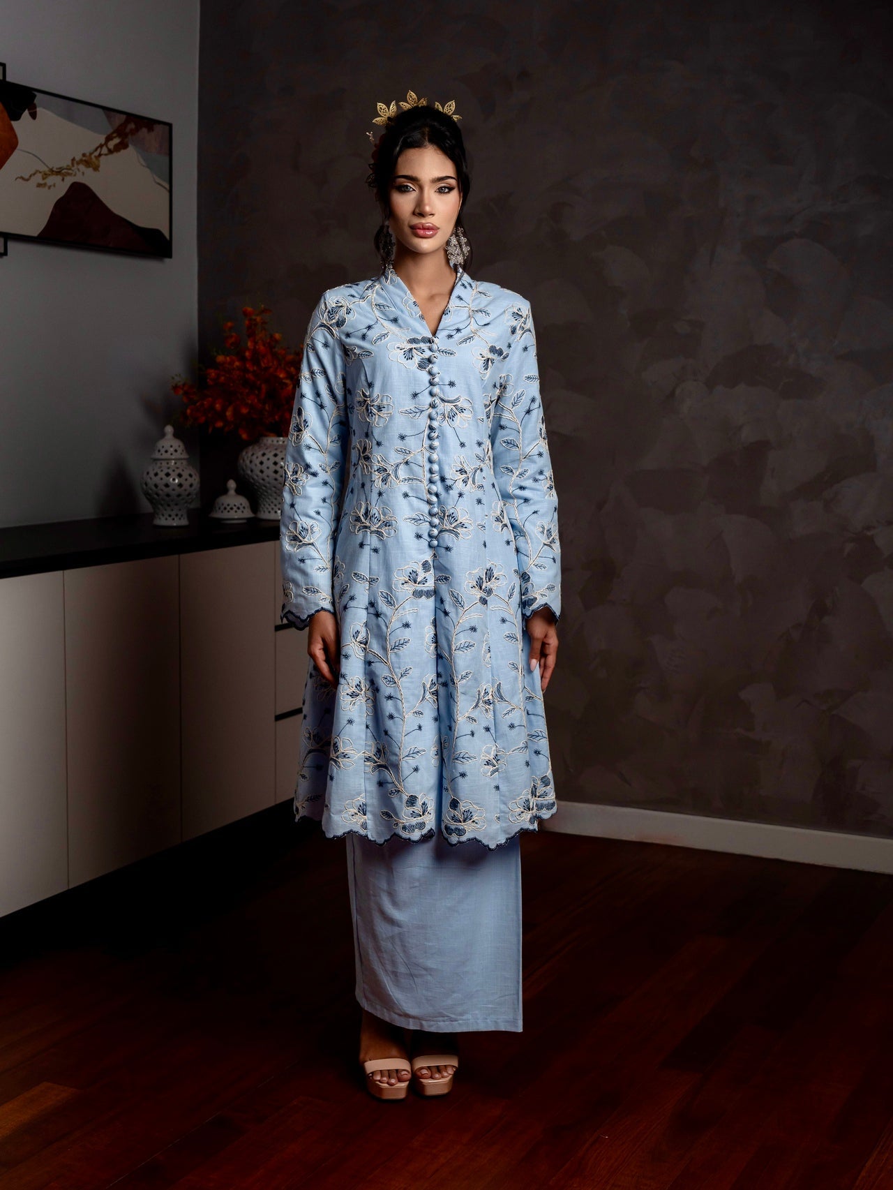 Emelia Kebarung Linen - Baby Blue EMANUEL FEMME