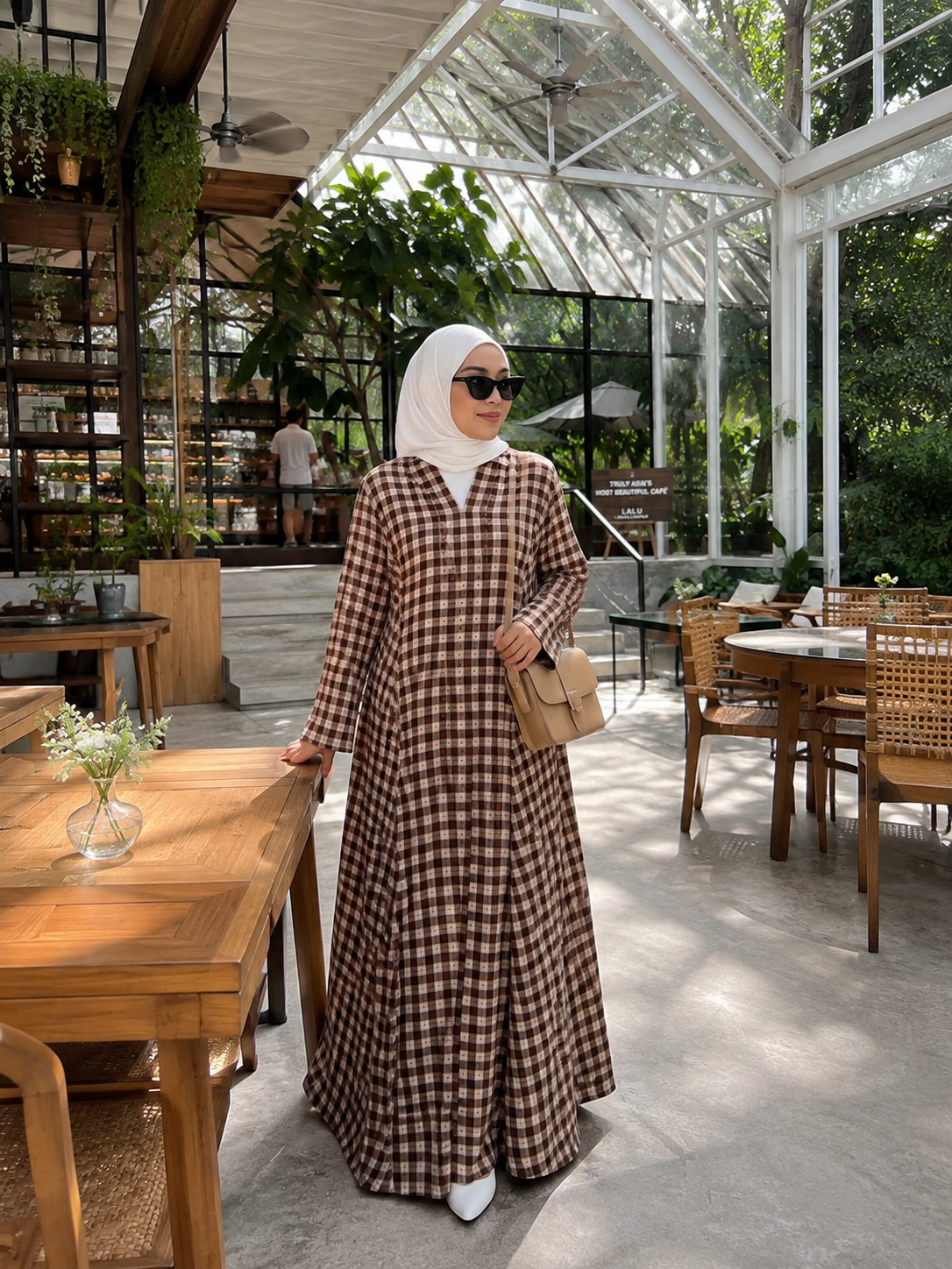 Asqa Jubah Kebarung Modern - Brown emanuelfemme