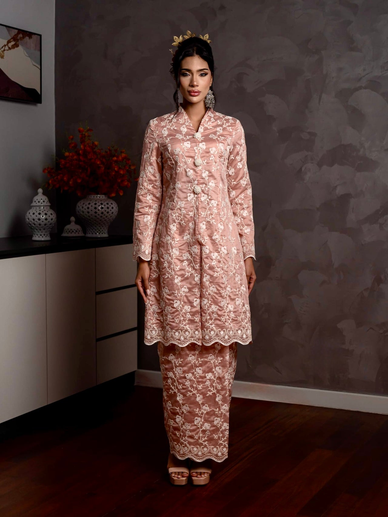 Kebaya Seri Zara - Soft Pink EMANUEL FEMME