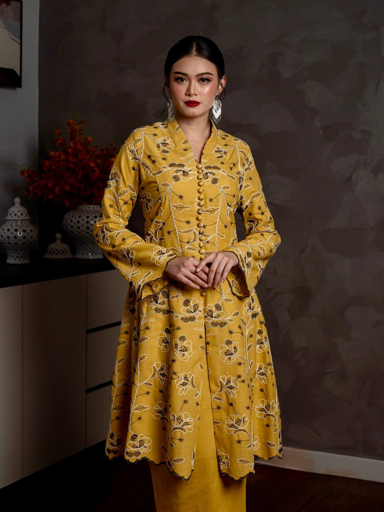 Emelia Kebarung Linen - Mustard Yellow EMANUEL FEMME