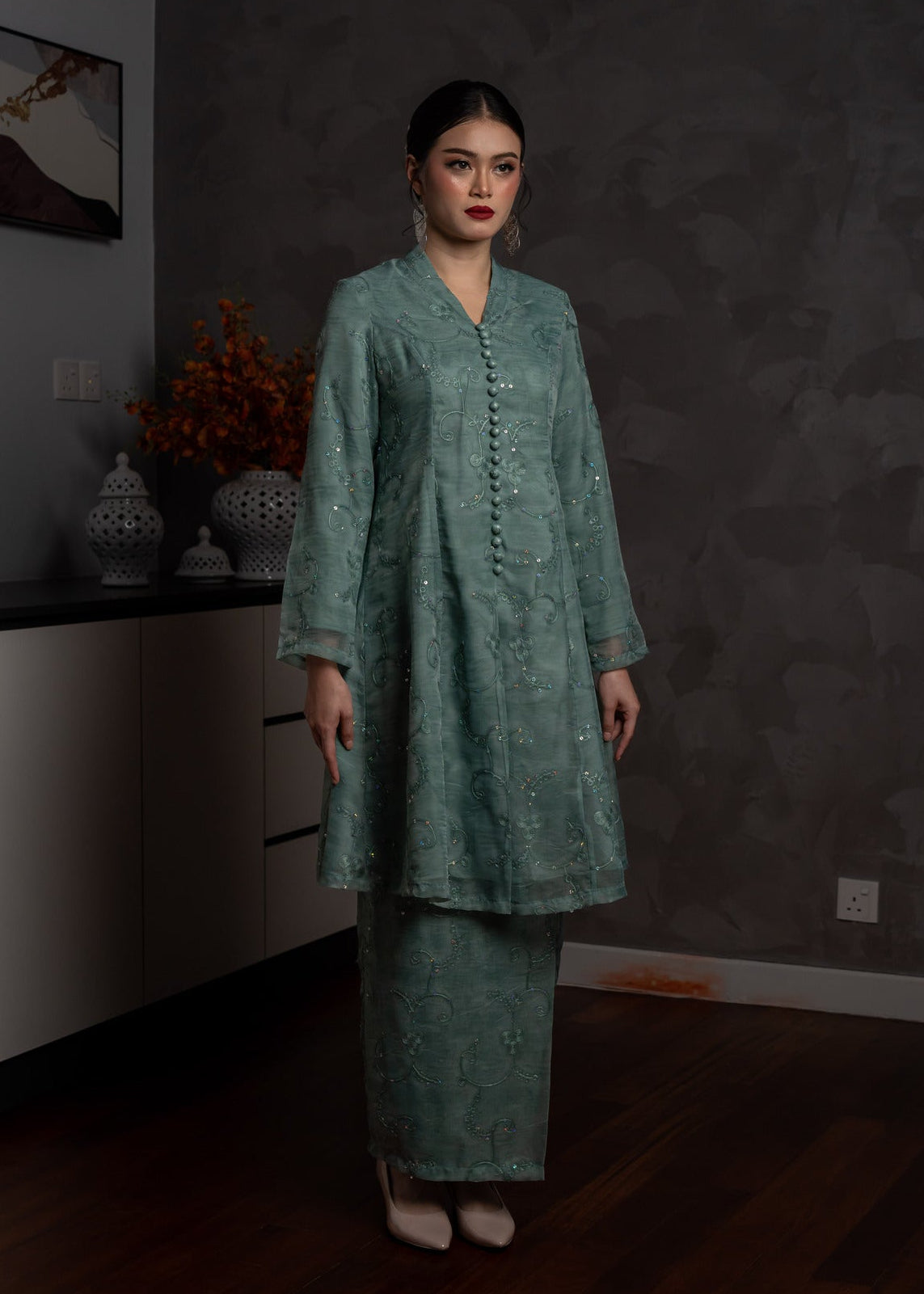 Emanuel Kebarung Seri Dahlia - Teal Blue EMANUEL FEMME