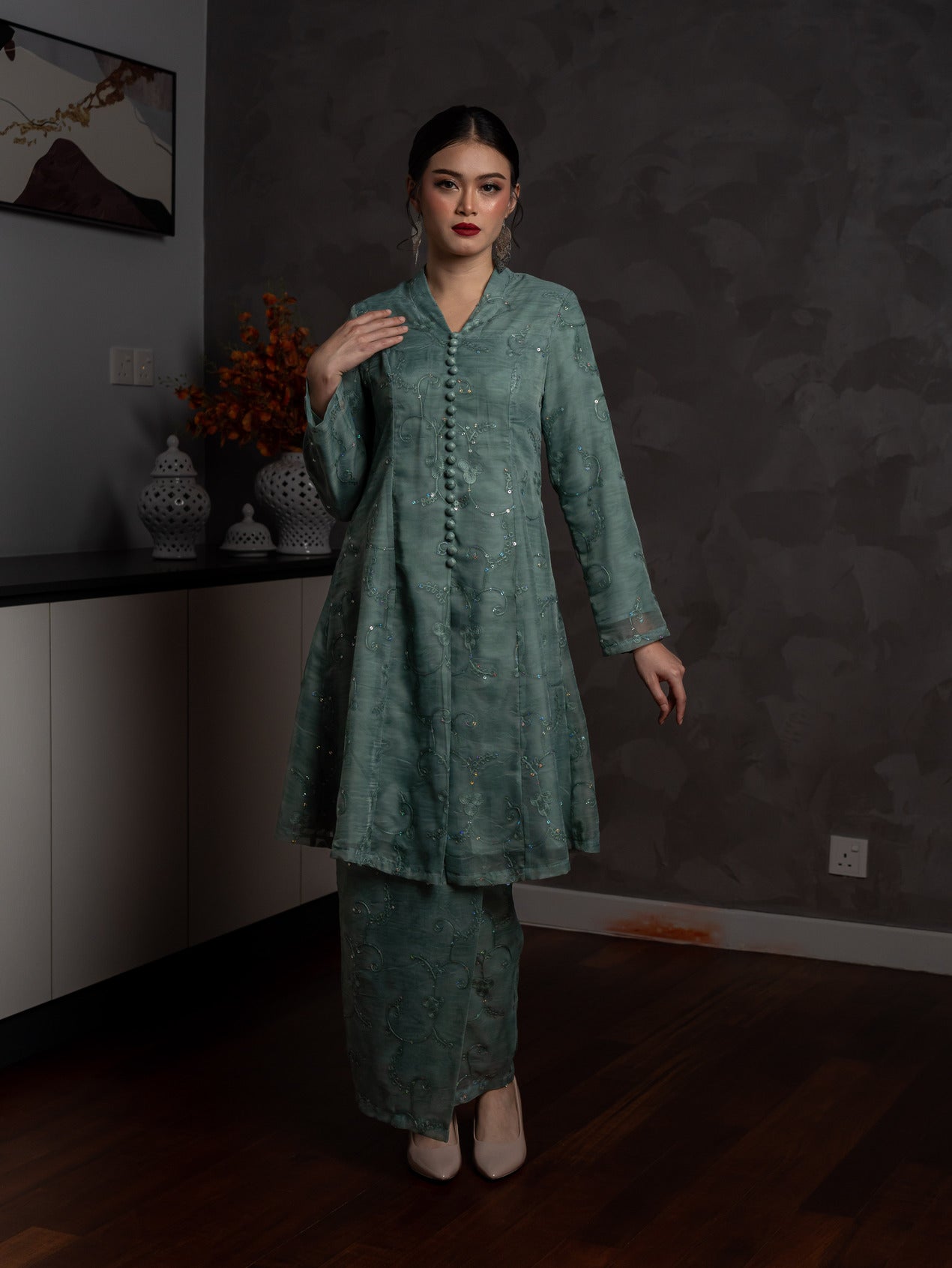 Emanuel Kebarung Seri Dahlia - Teal Blue EMANUEL FEMME