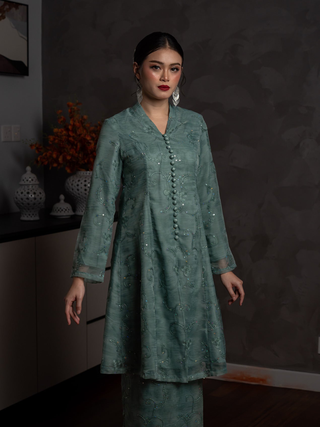 Emanuel Kebarung Seri Dahlia - Teal Blue EMANUEL FEMME
