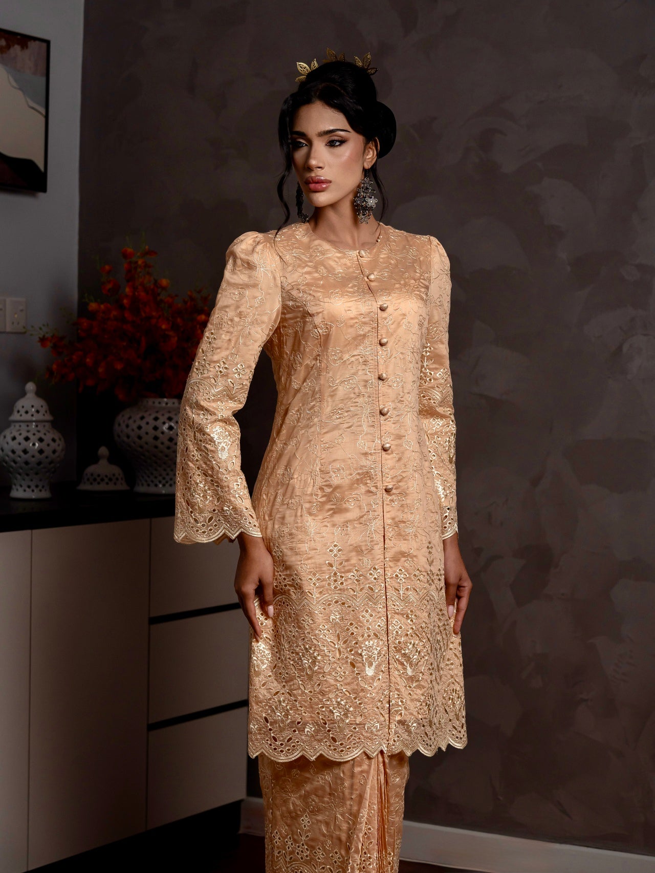 Ameera Kurung Modern - Champagne Nude emanuelfemme