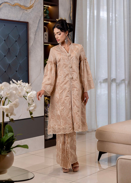 Tulip Long Kebaya Modern - Champagne Nude EMANUEL FEMME