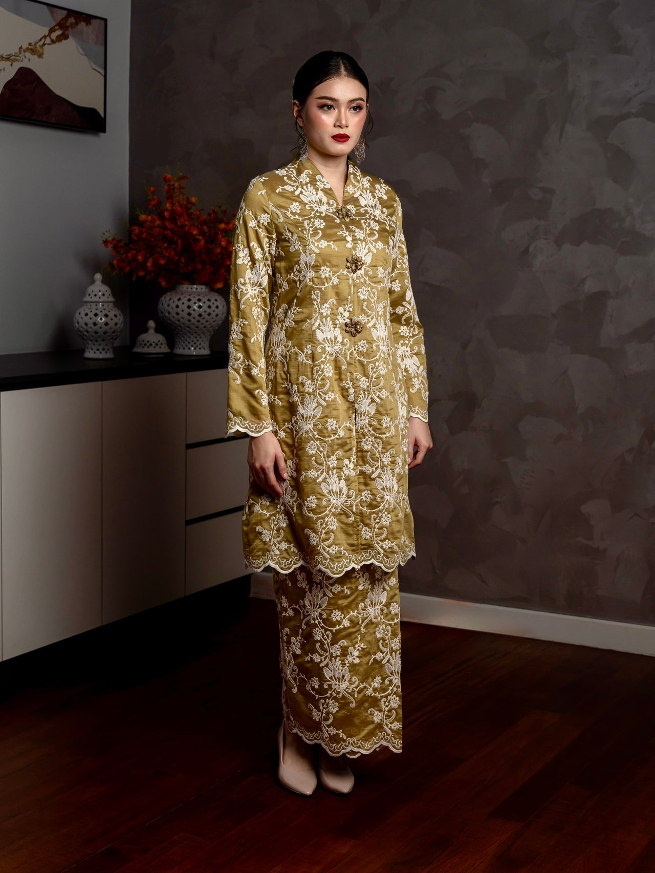 Kebaya Seri Ayura - Olive Green EMANUEL FEMME