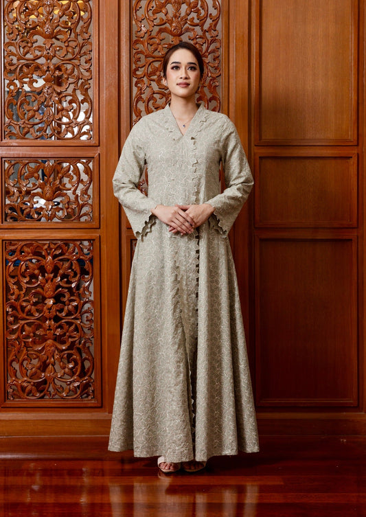 {LIMITED EDITION} Arabella Jubah Kebarung Classic - Sage Green EMANUEL FEMME