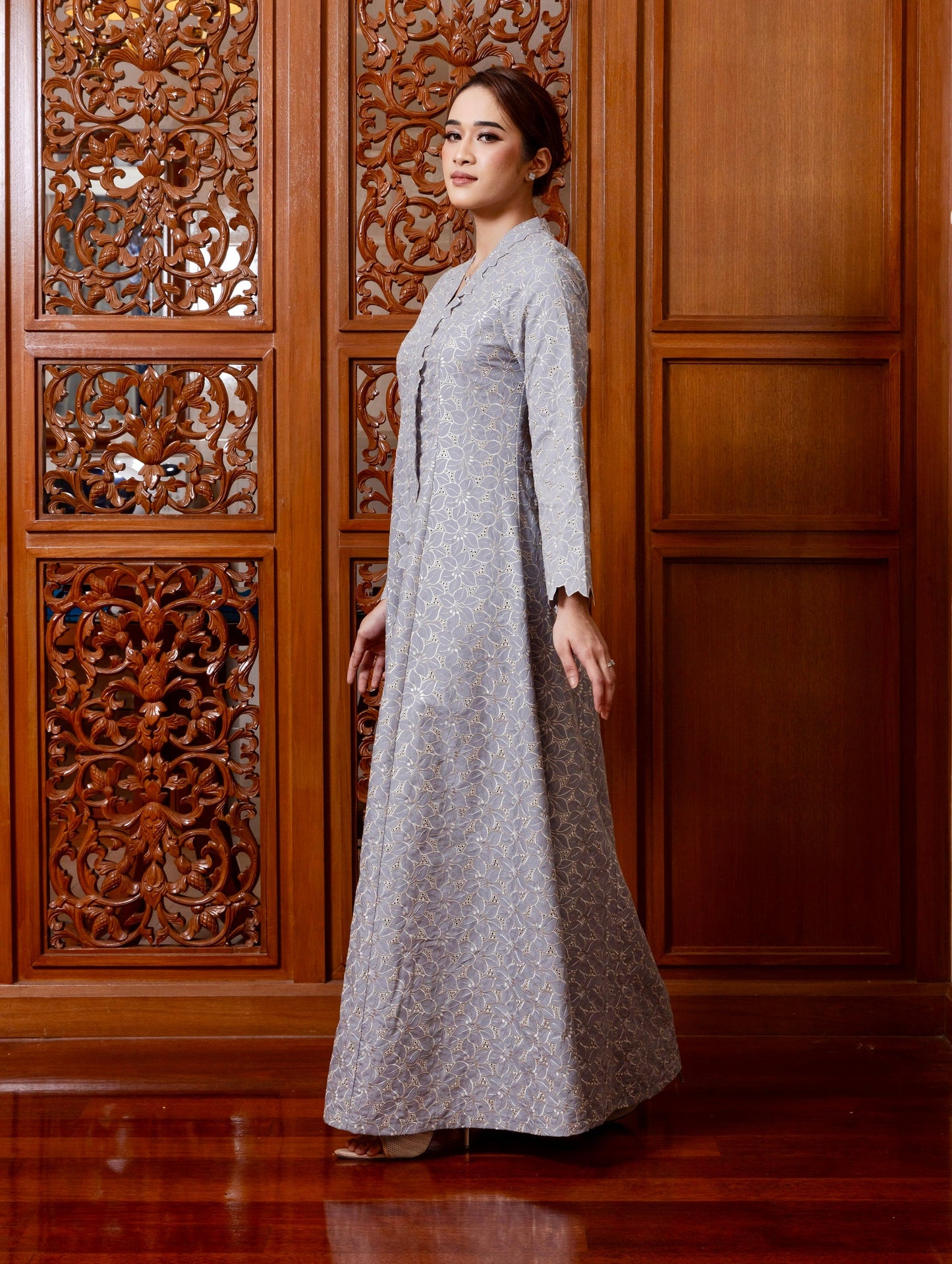 {LIMITED EDITION} Arabella Jubah Kebarung Classic - Ash Grey EMANUEL FEMME
