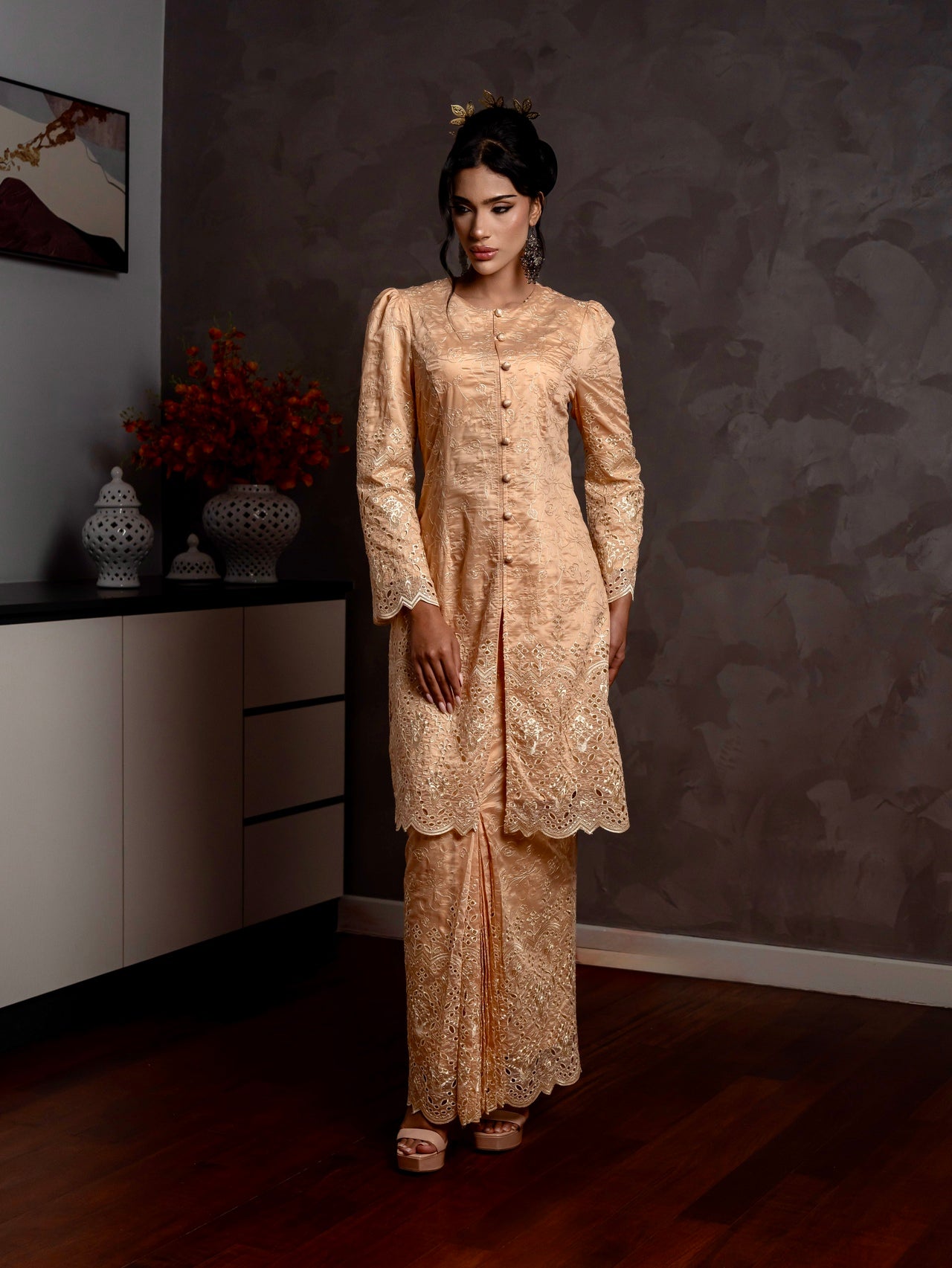 Ameera Kurung Modern - Champagne Nude emanuelfemme