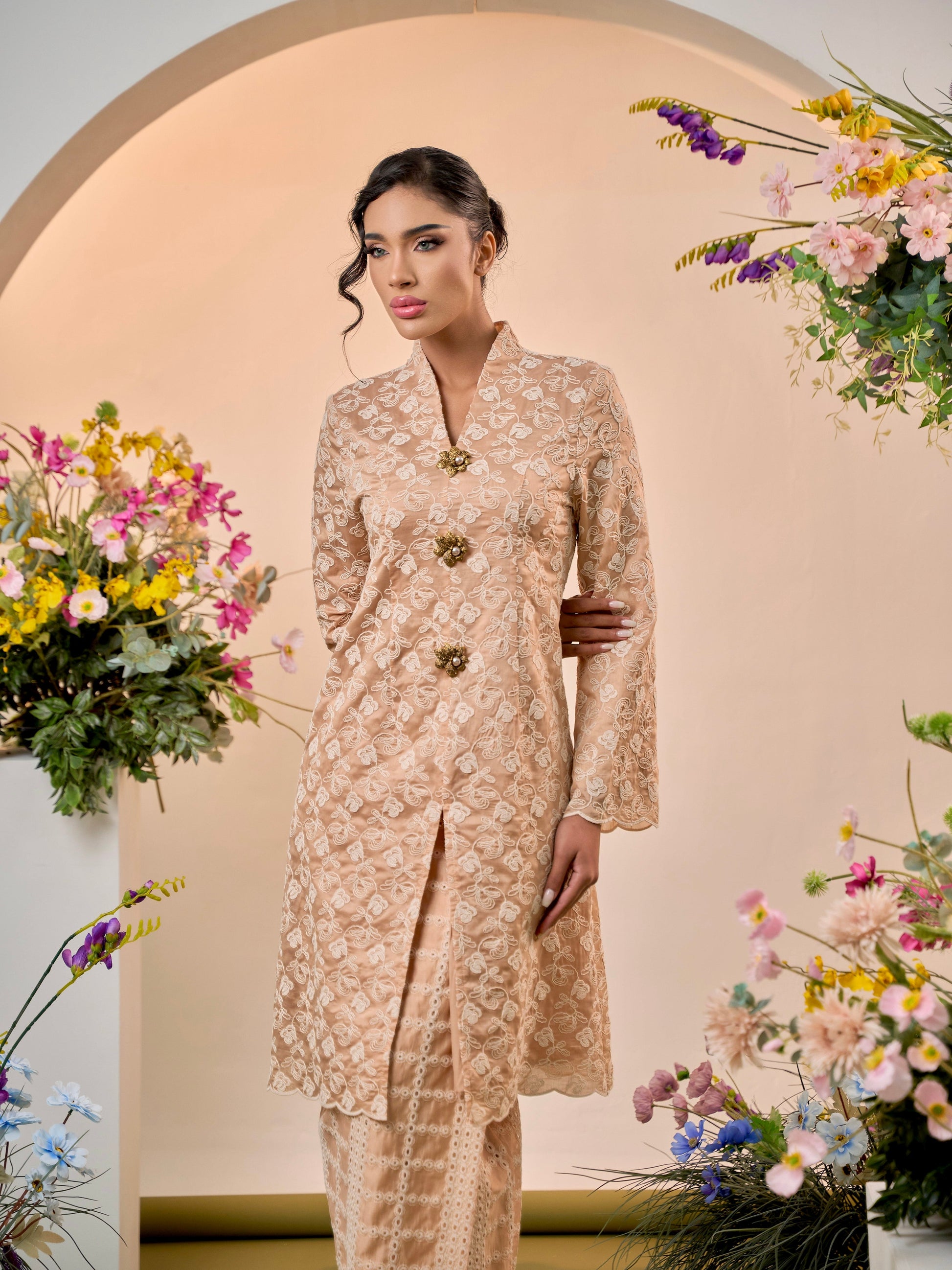 Madisa Kebaya Modern - Champagne Nude EMANUEL FEMME