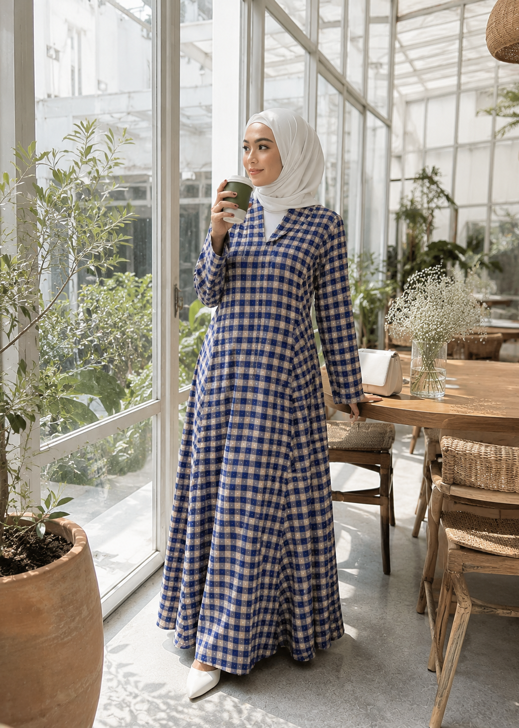 Asqa Jubah Kebarung Modern - Blue emanuelfemme