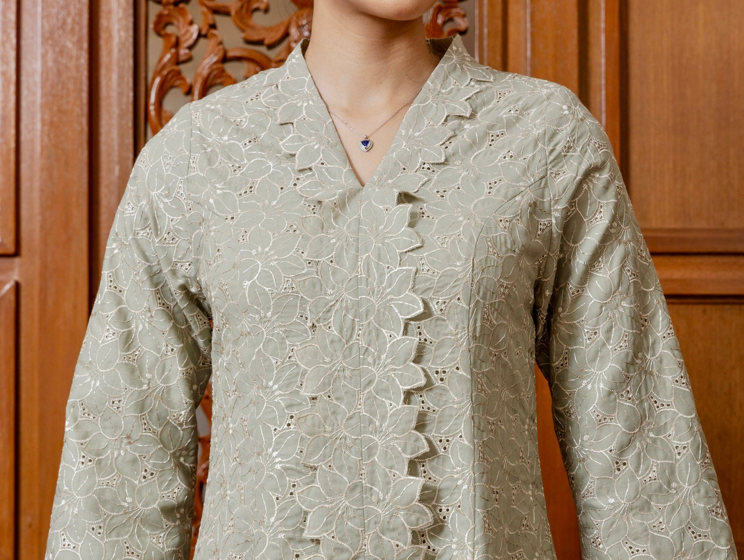 {LIMITED EDITION} Arabella Jubah Kebarung Classic - Sage Green EMANUEL FEMME