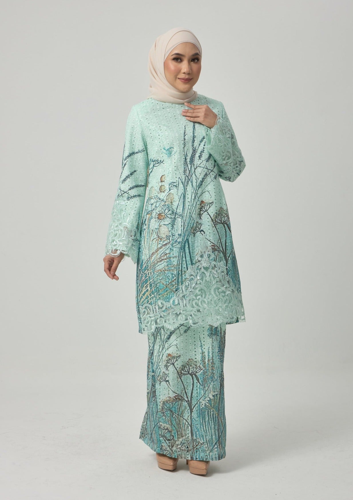 {LIMITED EDITION} Dandelion Kurung Modern - Mint Green EMANUEL FEMME