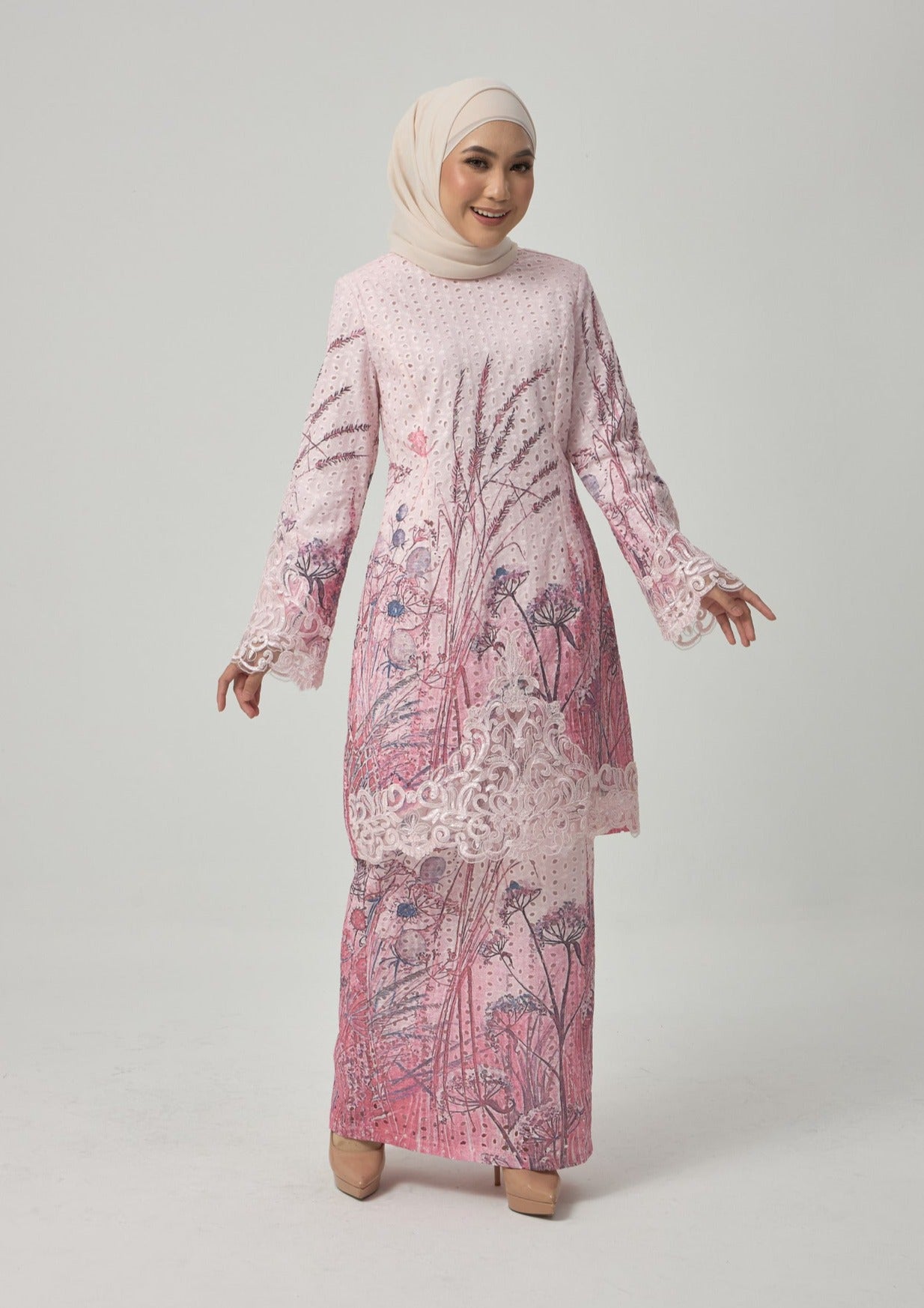 {LIMITED EDITION} Dandelion Kurung Modern - Pink EMANUEL FEMME