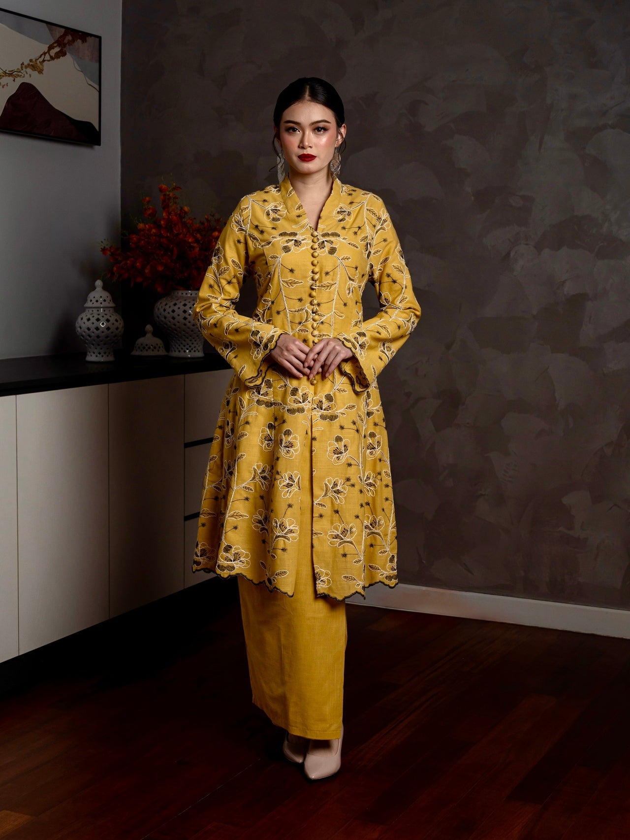 Emelia Kebarung Linen - Mustard Yellow EMANUEL FEMME