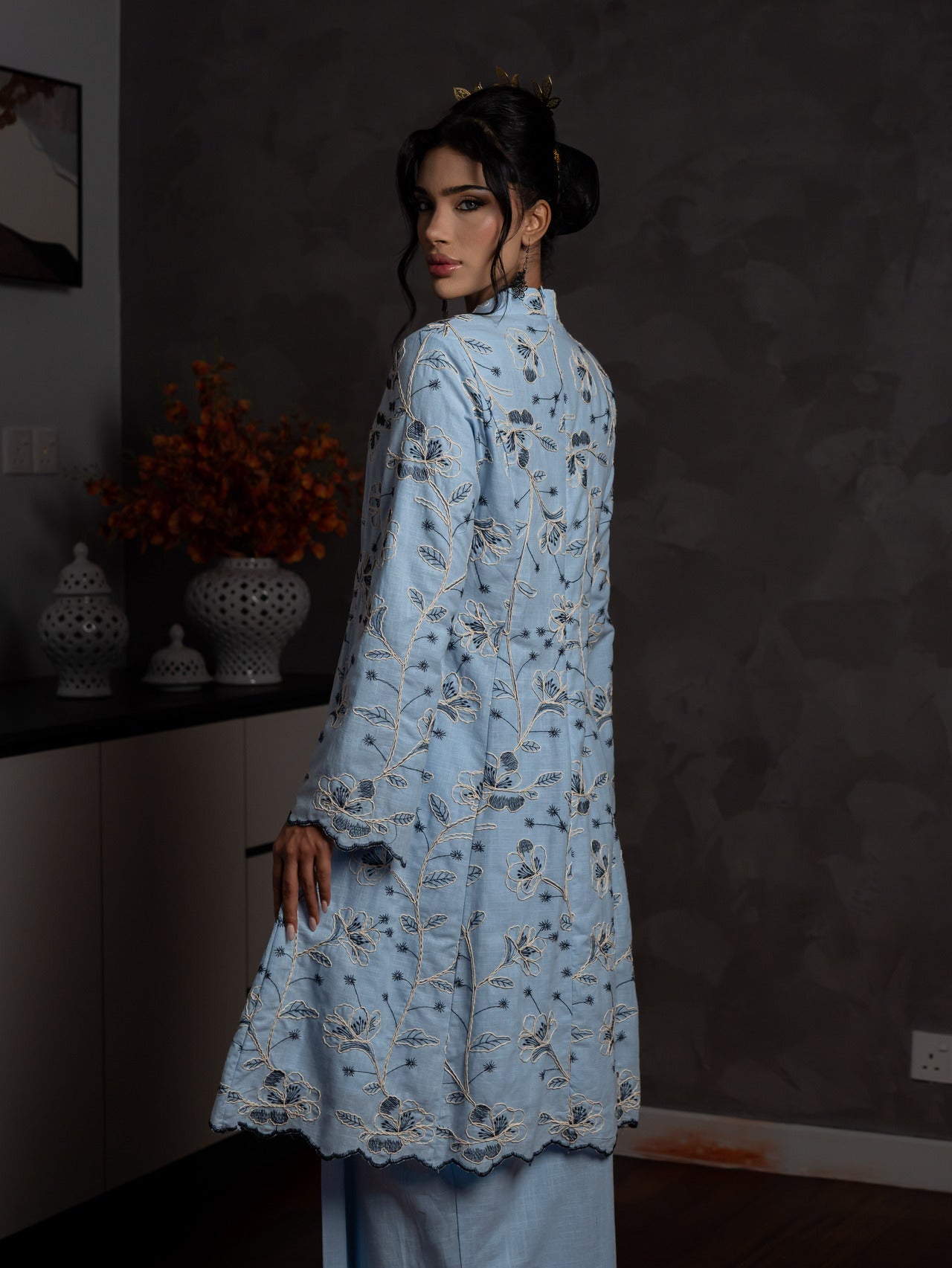Emelia Kebarung Linen - Baby Blue EMANUEL FEMME