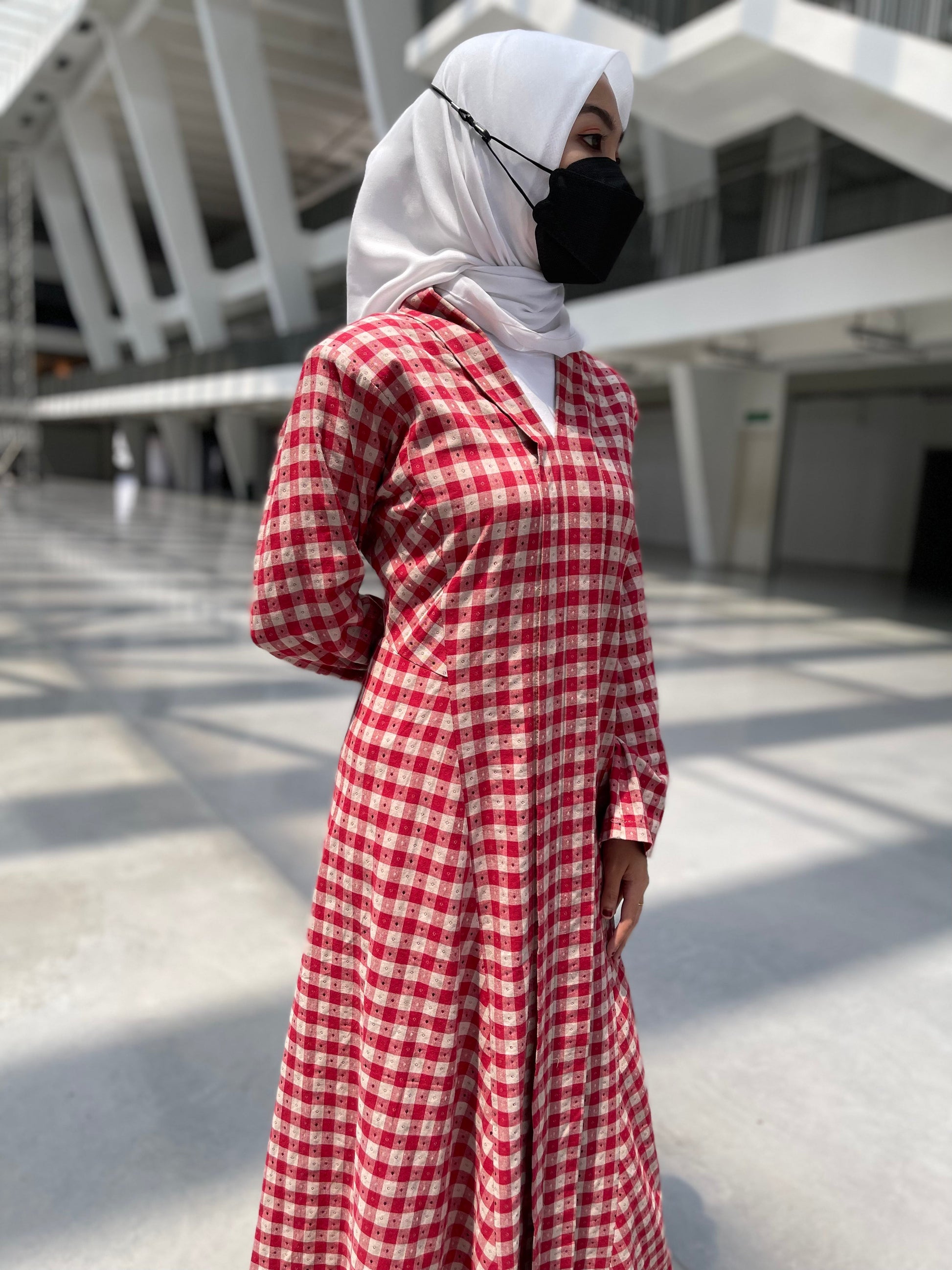 Asqa Jubah Kebarung Modern - Red emanuelfemme