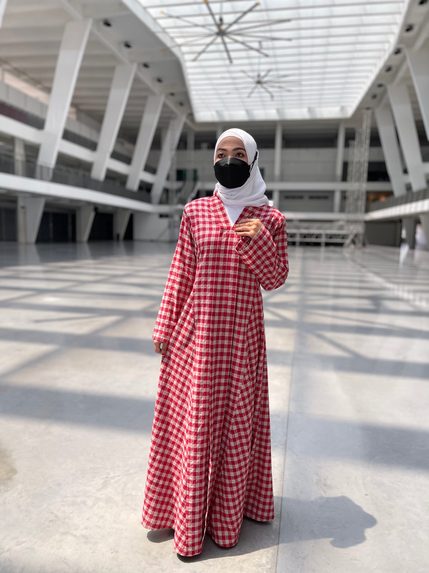 Asqa Jubah Kebarung Modern - Red emanuelfemme