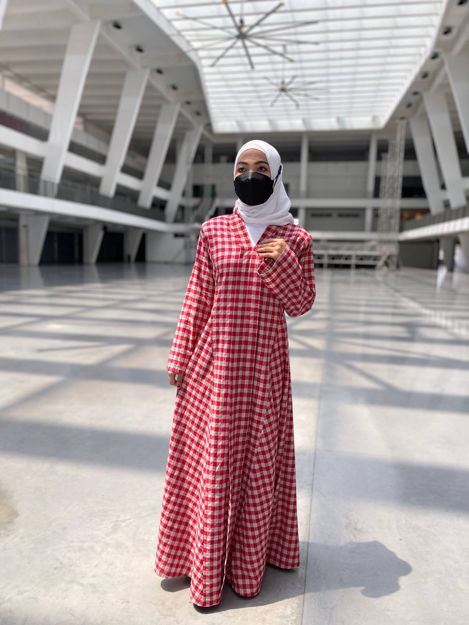 Asqa Jubah Kebarung Modern - Red emanuelfemme